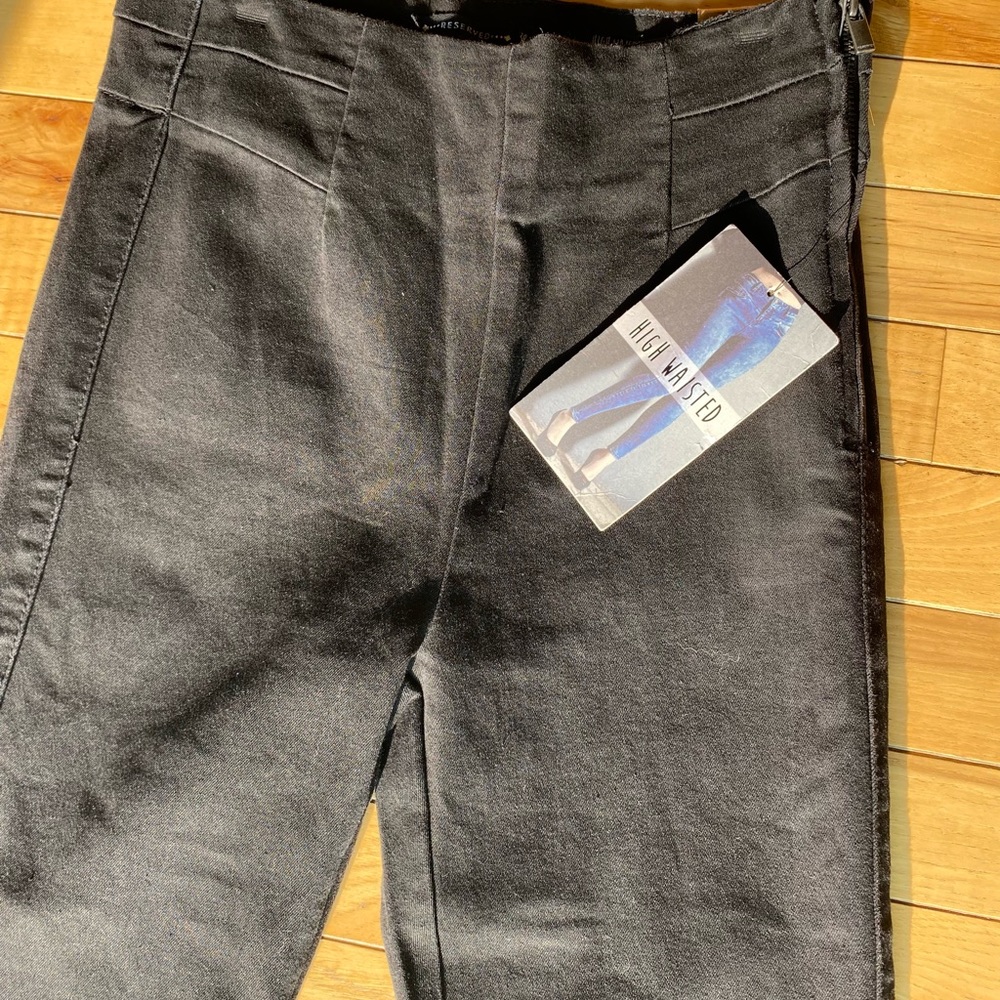 Denim Reserved high waisted flat front side zip